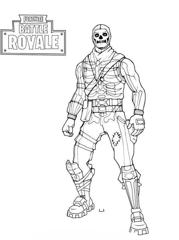 Skull trooper, kleurplaat van Fortnite