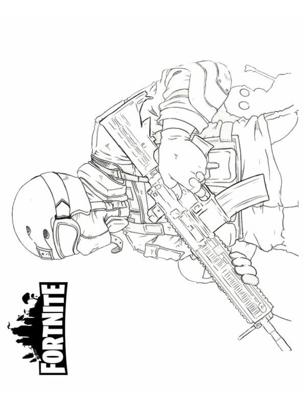Soldier, kleurplaat van Fortnite
