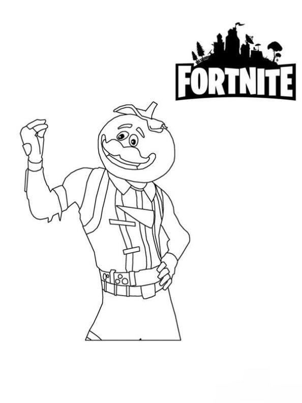 Tomatohead, kleurplaat van Fortnite