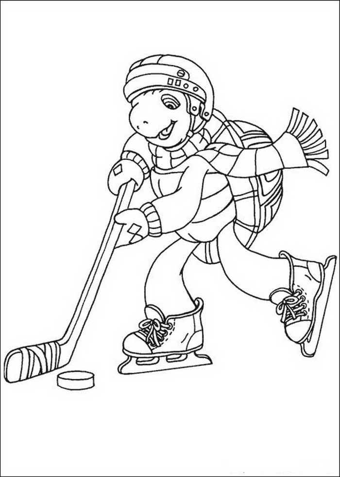 Print Franklin ijshockeyt kleurplaat