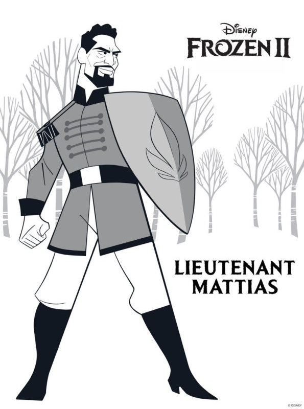 Print Lieutenant Mattias kleurplaat
