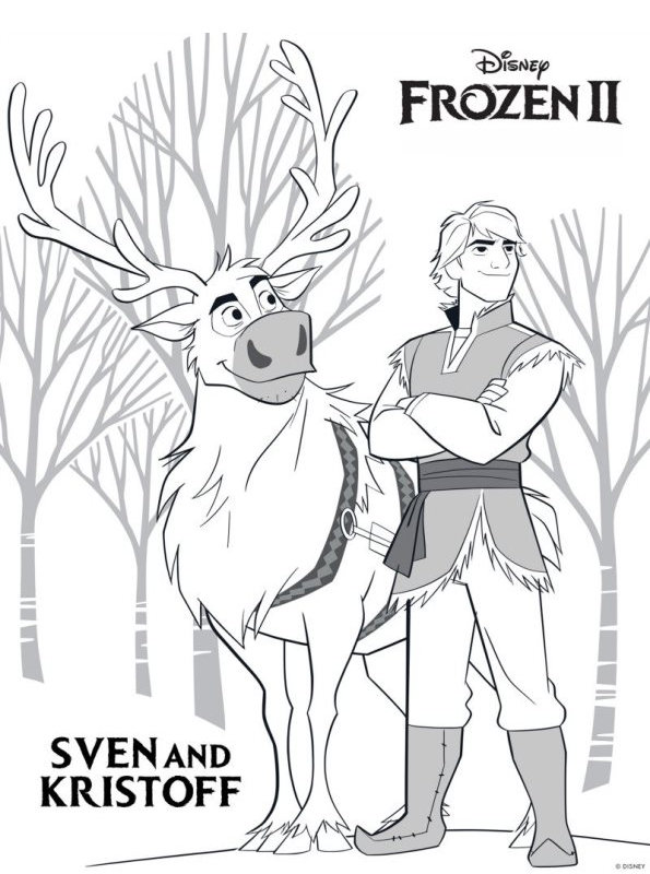Sven Kristoff, kleurplaat van Frozen 2