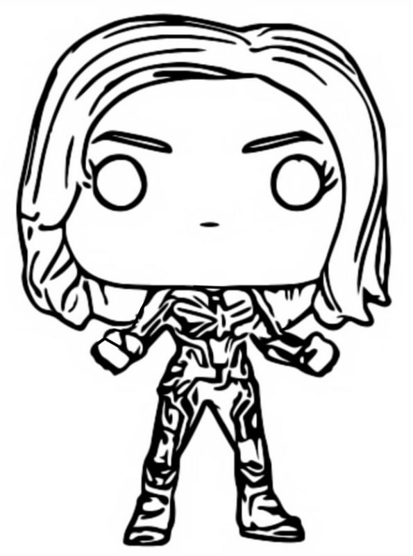 Captain Marvel, kleurplaat van Funko Pops Marvel