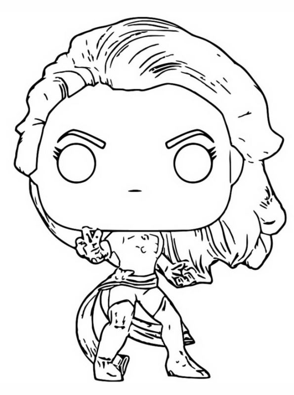 Dark Phoenix, kleurplaat van Funko Pops Marvel