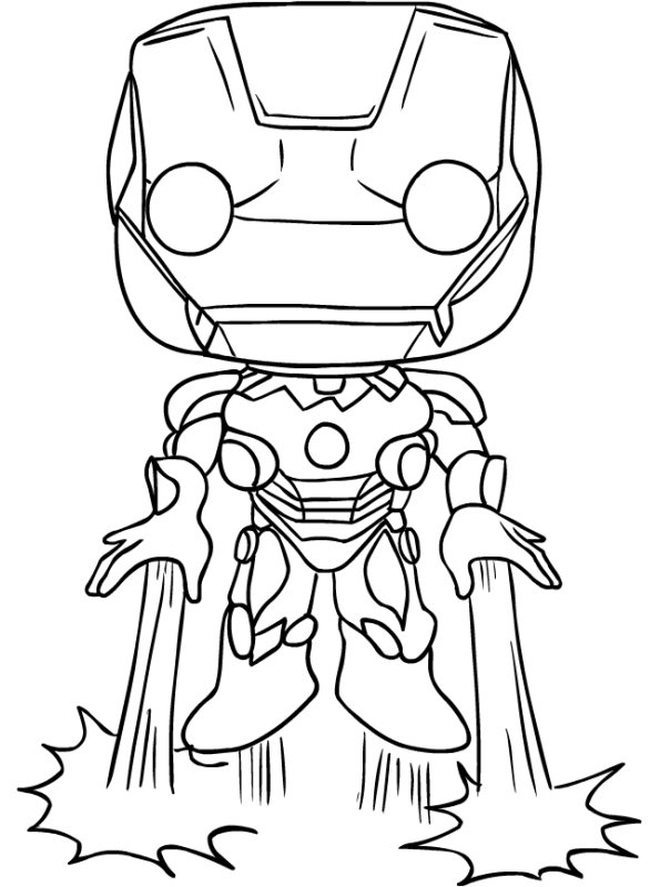 Iron Man, kleurplaat van Funko Pops Marvel