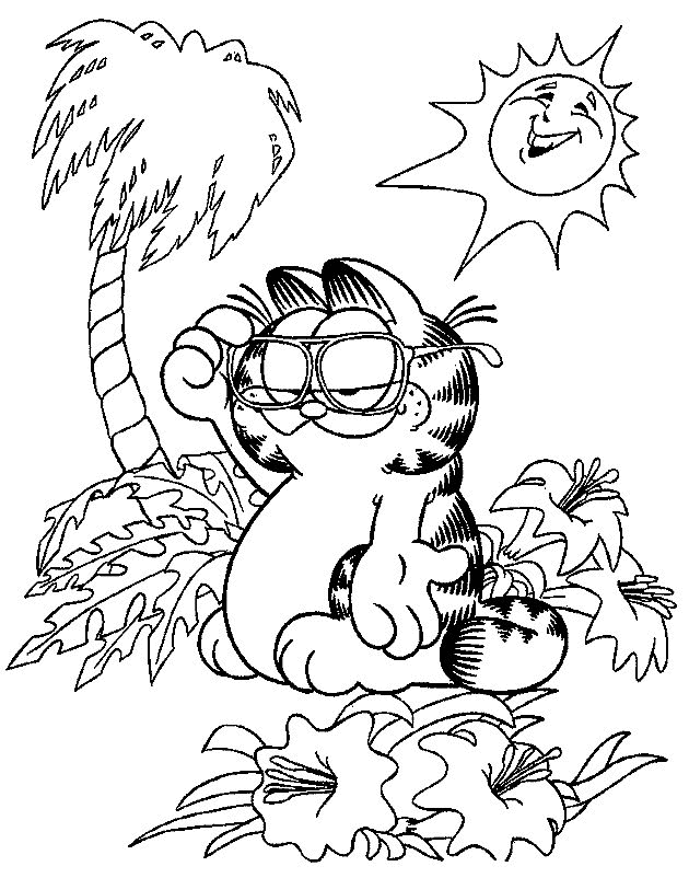 Print Garfield kleurplaat