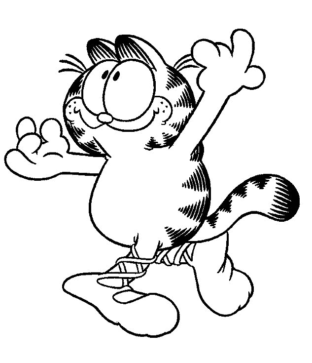 Print Garfield als balletdanser kleurplaat