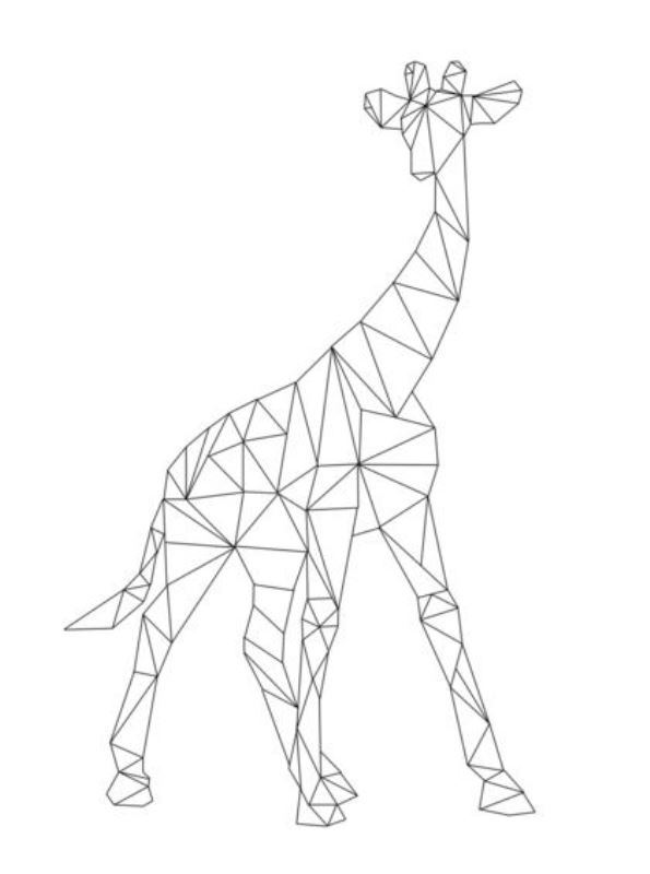Print giraf kleurplaat