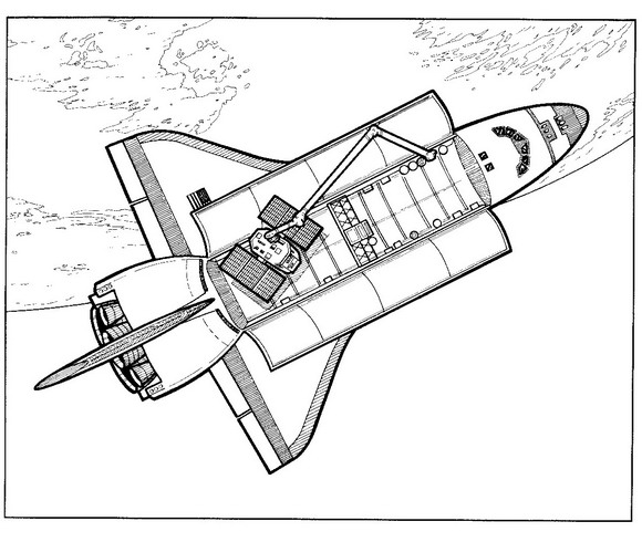 Space Shutlle, kleurplaat van Ruimtevaart geschiedenis
