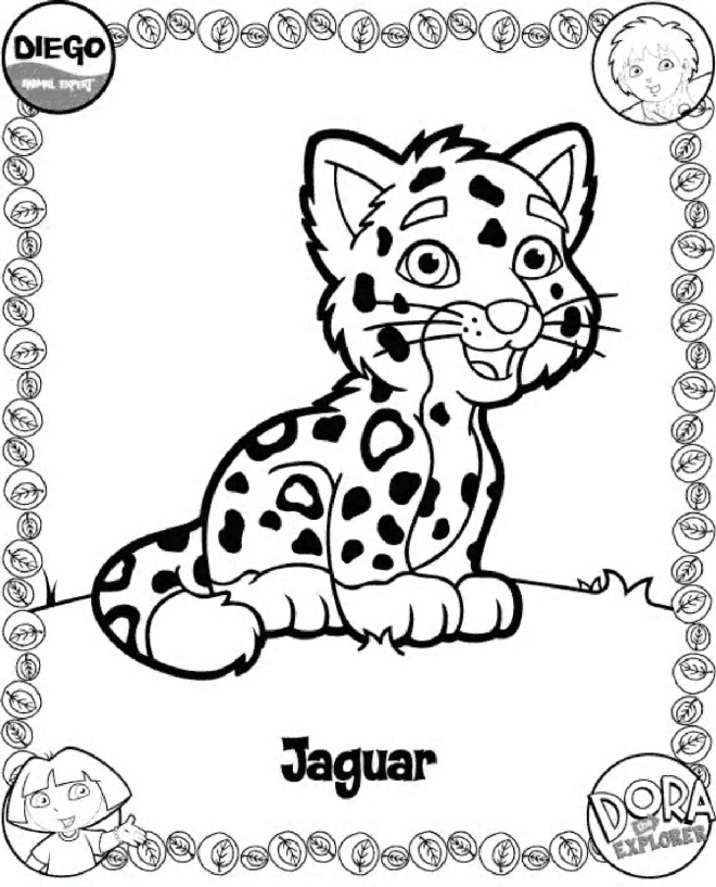 Print Jaguar kleurplaat