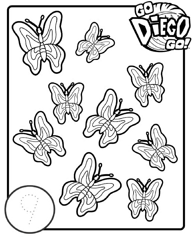 Print Tellen Vlinders kleurplaat