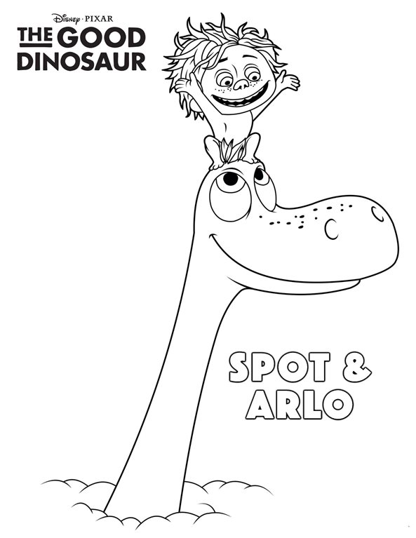 spot arlo, kleurplaat van Good Dinosaur