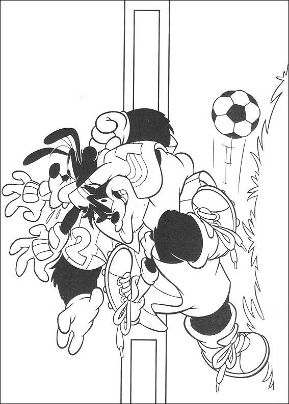 Print Goofy en Mickey basketballen kleurplaat