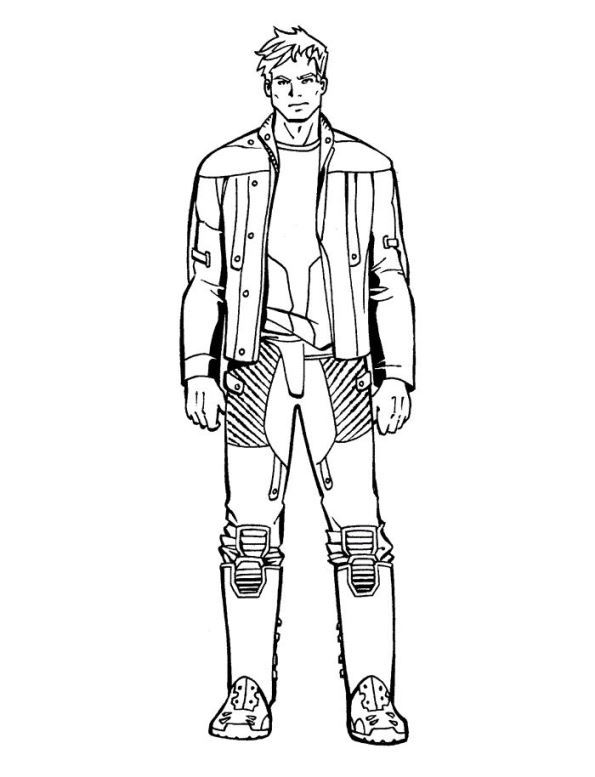 peter quill, kleurplaat van Guardians of the Galaxy