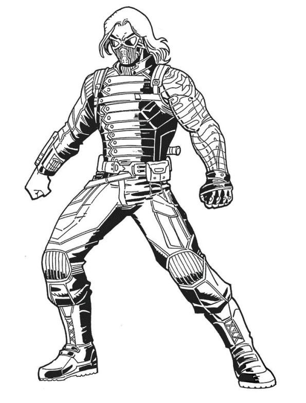 winter soldier, kleurplaat van Guardians of the Galaxy