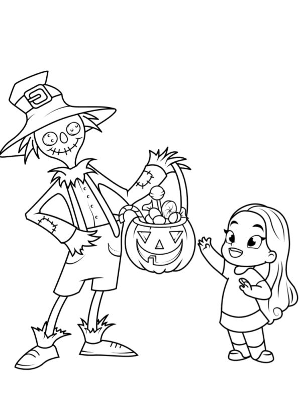 Print Halloween Kids kleurplaat