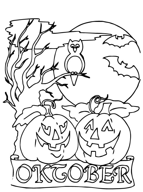 Print Halloween kleurplaat