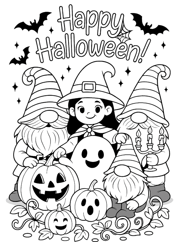Happy halloween, kleurplaat van Happy halloween