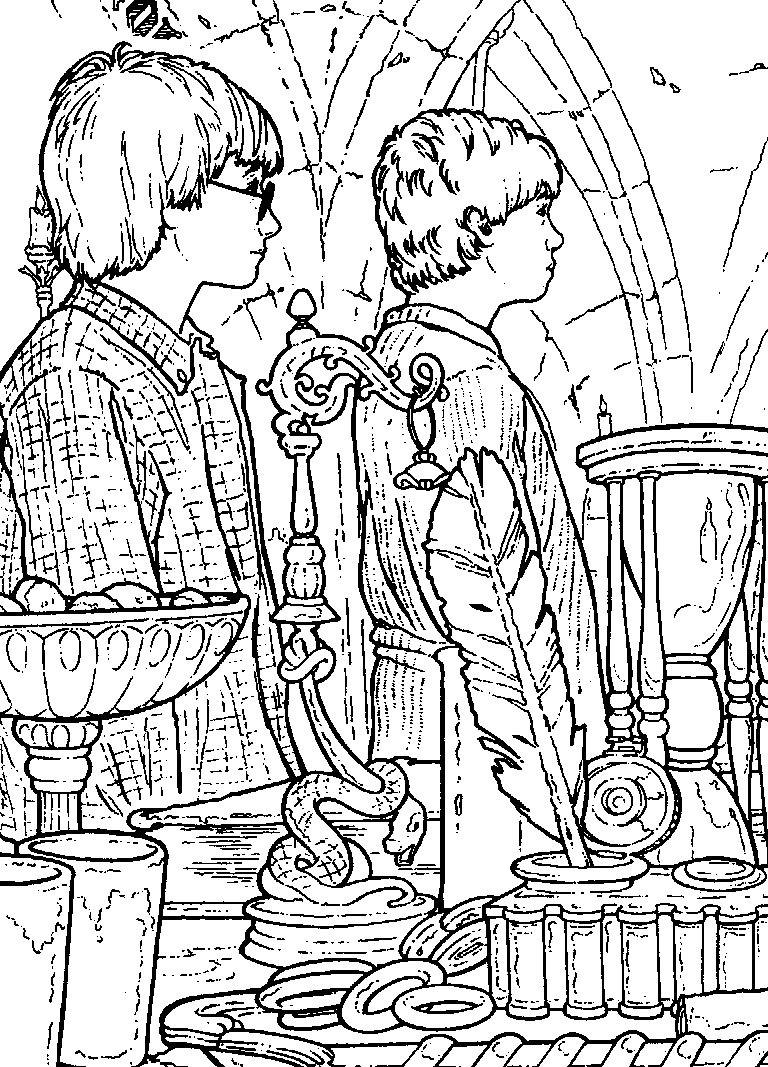 Harry Potter en de Geheime kamer 6, kleurplaat van Harry Potter en de Geheime kamer