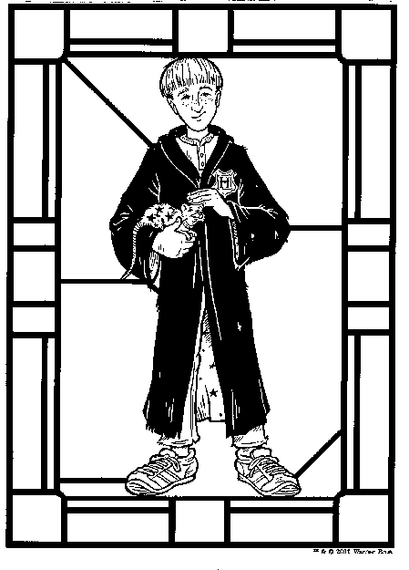 Ron Wemel 1, kleurplaat van Harry Potter