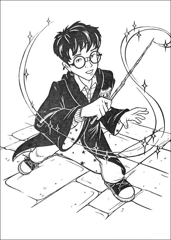 Harry Potter 50, kleurplaat van Harry Potter