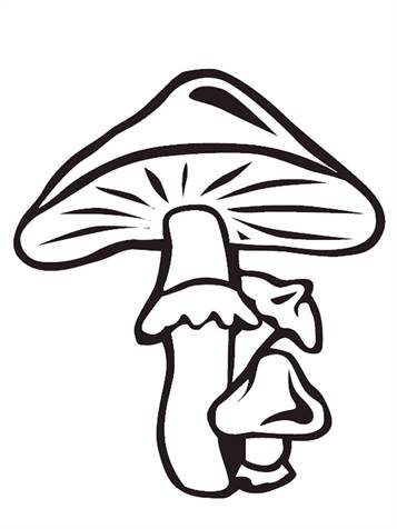 Paddestoelen 3, kleurplaat van Herfst