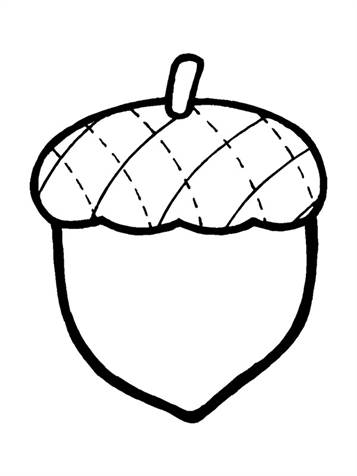 Eikel, kleurplaat van Herfst