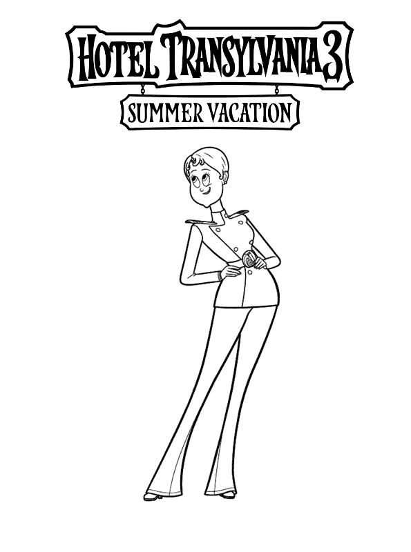 Ericka Van Helsing, kleurplaat van Hotel Transylvania 3 Summer vacation