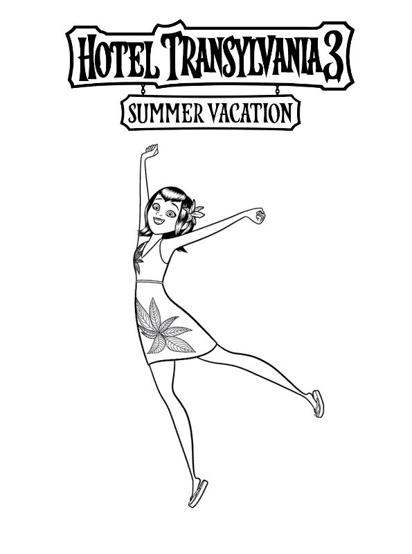 Mavis, kleurplaat van Hotel Transylvania 3 Summer vacation