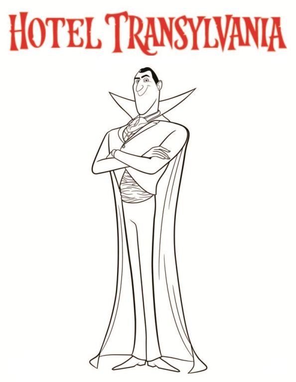 Dracula, kleurplaat van Hotel Transylvanie