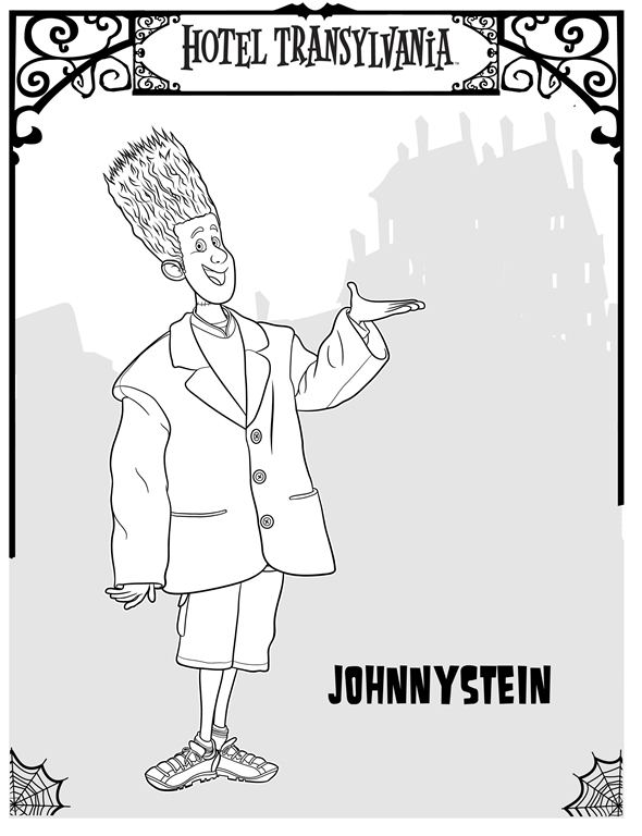 Johnnystein 2, kleurplaat van Hotel Transylvanie