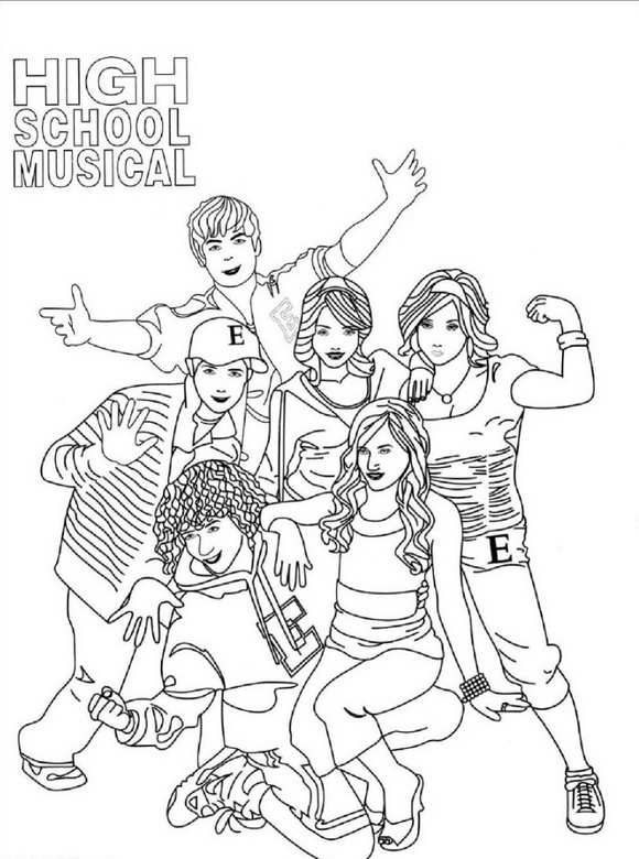 Print High School Musical kleurplaat