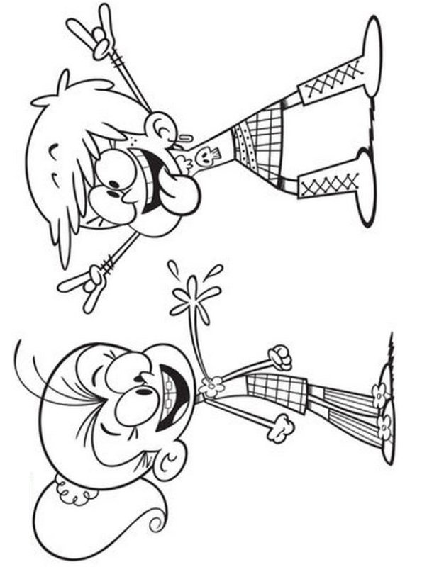 luan luna, kleurplaat van Huize Herrie of Loud House