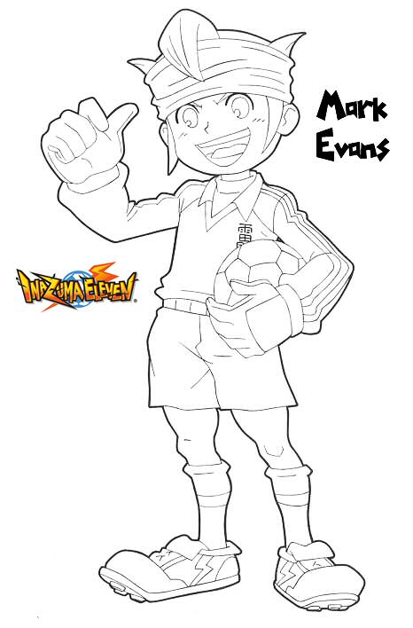 Mark Evans, kleurplaat van Inazuma Eleven