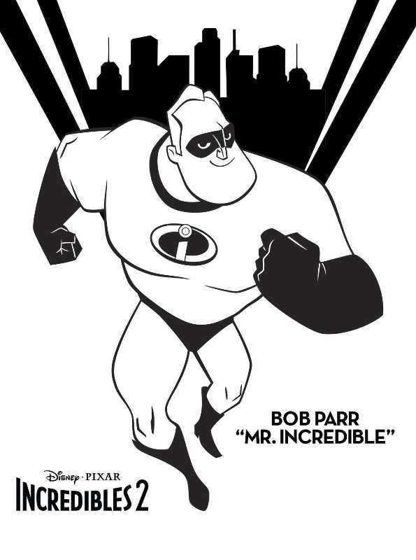 Print Incredibles 2 kleurplaat