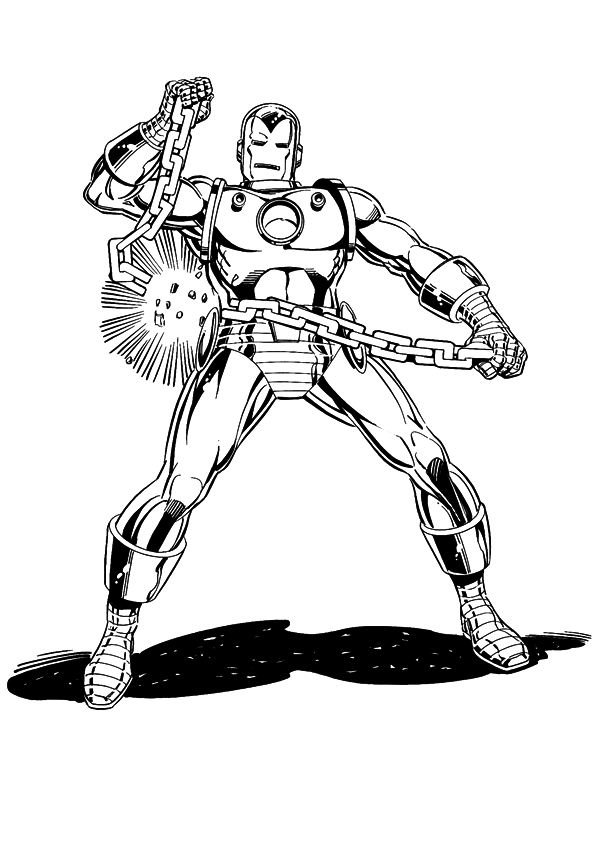Iron man 5, kleurplaat van Iron man