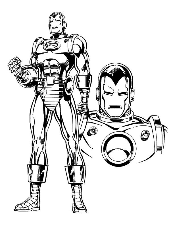 Iron man 7, kleurplaat van Iron man
