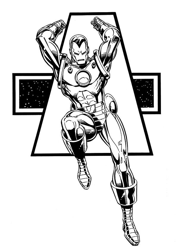 Iron man 9, kleurplaat van Iron man