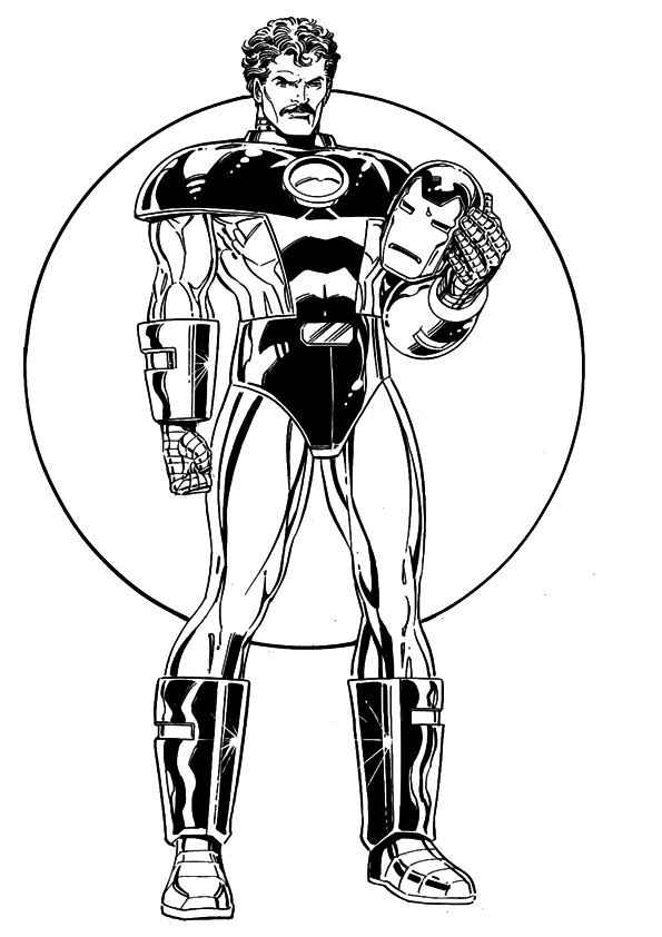 Iron man 11, kleurplaat van Iron man