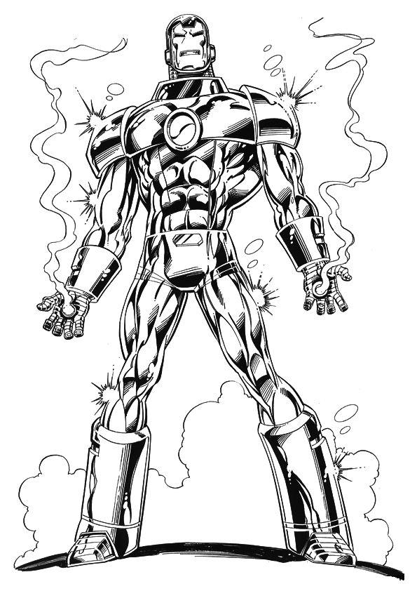 Iron man 12, kleurplaat van Iron man