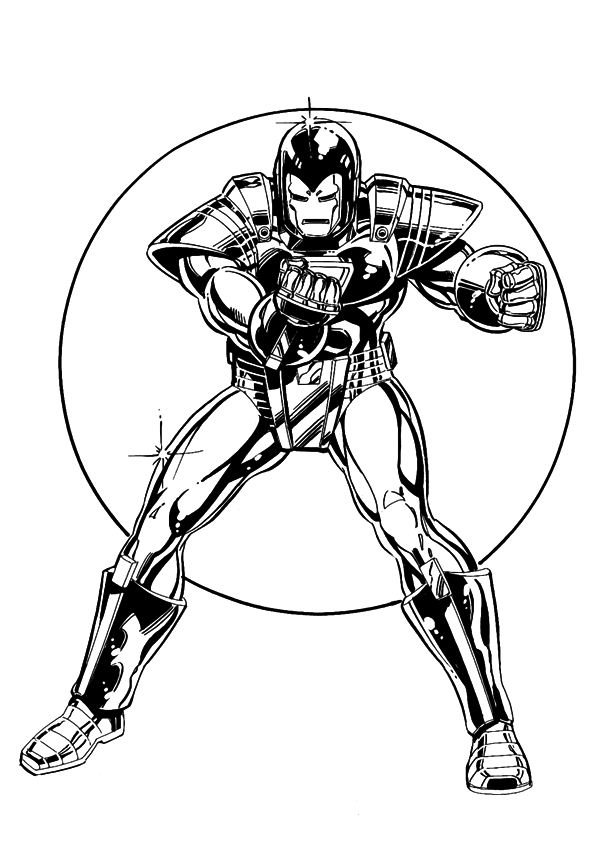 Iron man 13, kleurplaat van Iron man