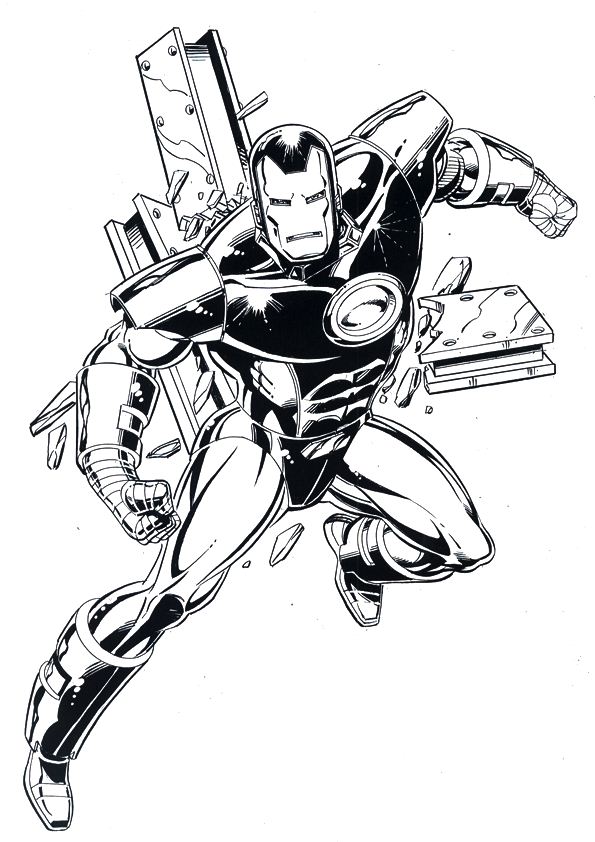 Iron man 14, kleurplaat van Iron man