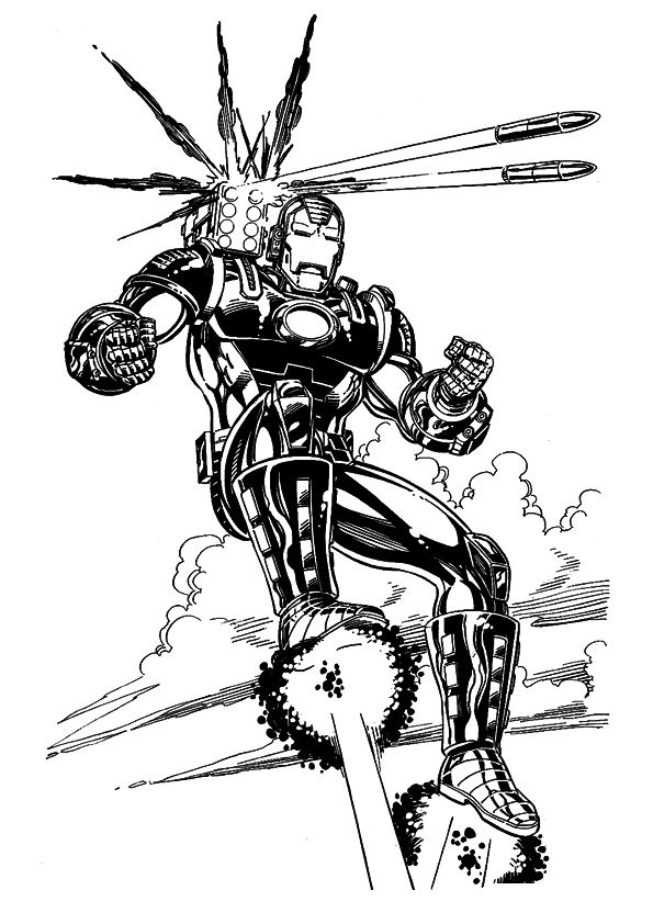 Iron man 15, kleurplaat van Iron man