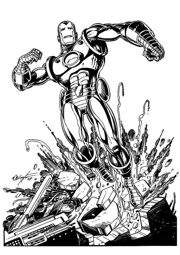 Iron man 16, kleurplaat van Iron man