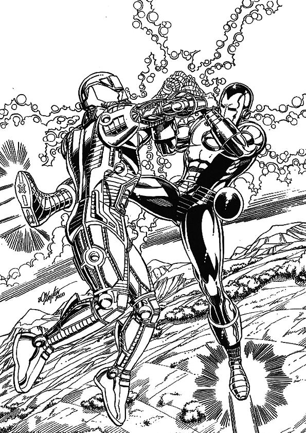 Iron man 40, kleurplaat van Iron man