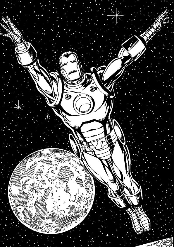 Iron man 41, kleurplaat van Iron man