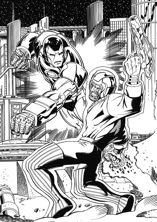 Iron man 50, kleurplaat van Iron man