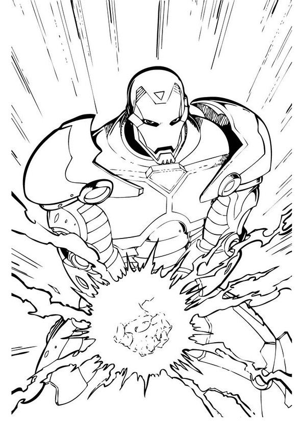 Iron man 54, kleurplaat van Iron man