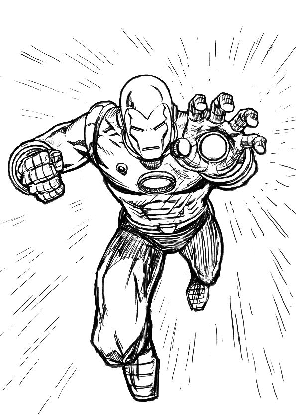 Iron man 58, kleurplaat van Iron man