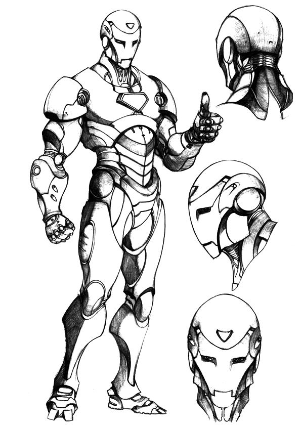 Iron man 59, kleurplaat van Iron man